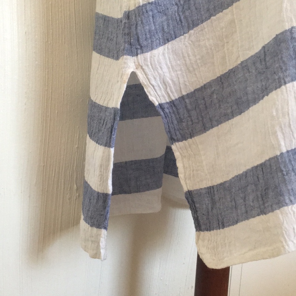 Eileen Fisher organic linen beach swim cover up V Neck dress caftan kaftan XXS - Picture 7 of 9